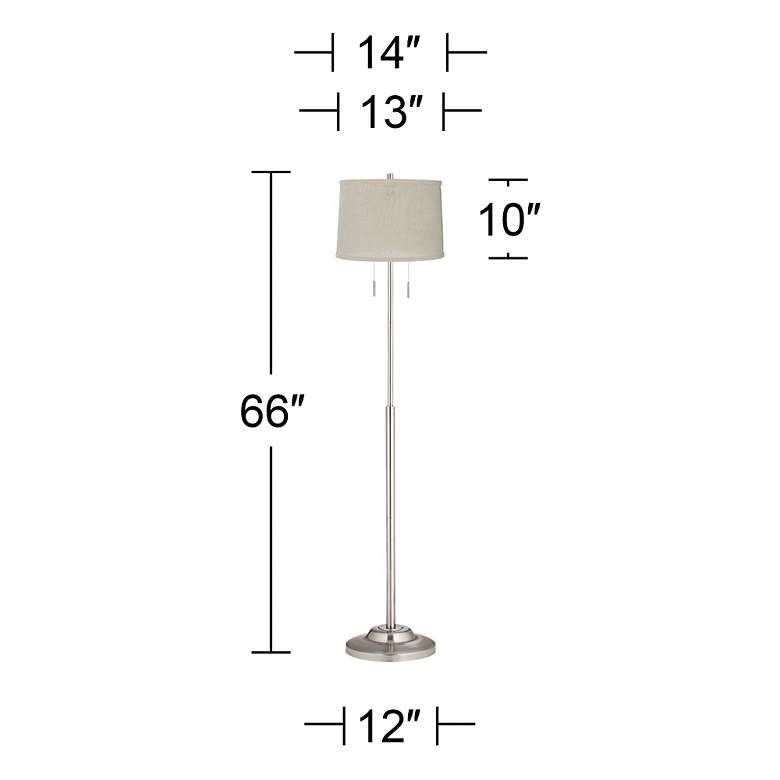 Image 4 360 Lighting Abba 66 inch High Cream and Nickel Twin Pull Chain Floor Lamp more views