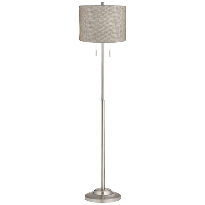 Image 1 360 Lighting Abba 66" High Gray And Gold Twin Pull Chain Floor Lamp