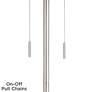 360 Lighting Abba 66" High Gray And Gold Twin Pull Chain Floor Lamp