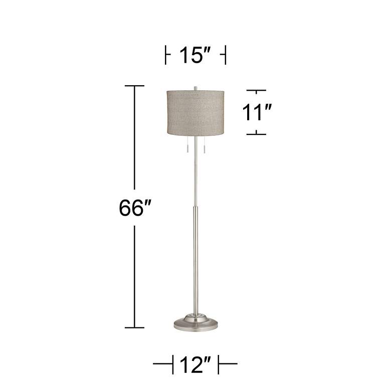 Image 4 360 Lighting Abba 66" High Gray And Gold Twin Pull Chain Floor Lamp more views