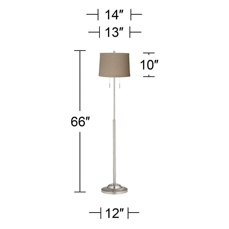 Image 4 360 Lighting Abba 66 inch High Natural Linen Twin Pull Chain Floor Lamp more views