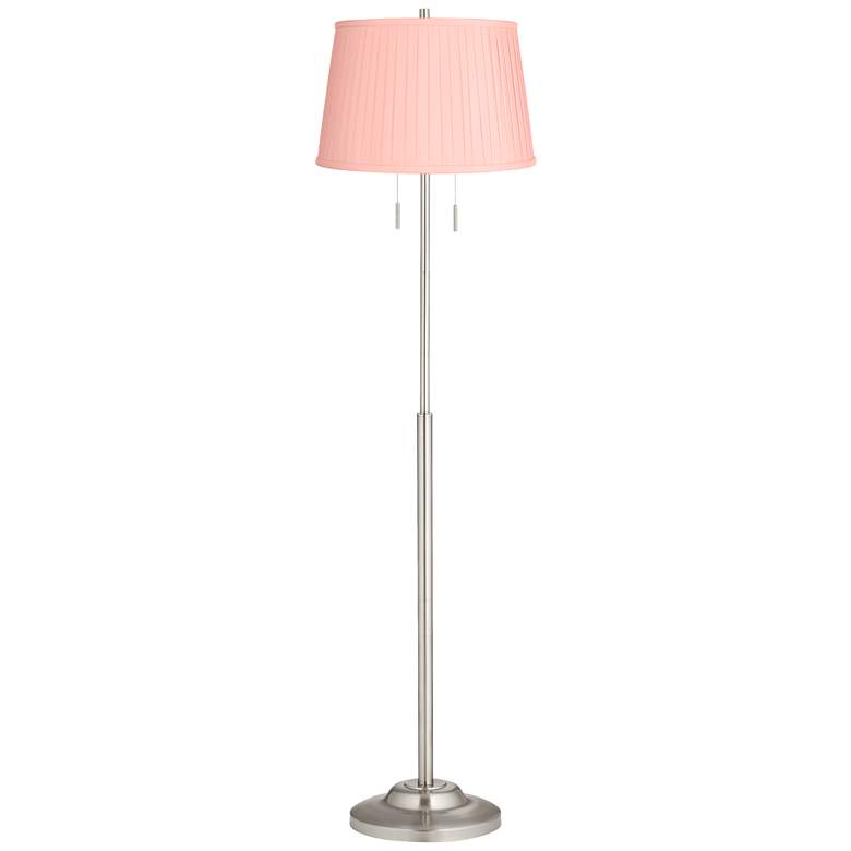 Image 1 360 Lighting Abba 66" High Peach Pleated Shade Floor Lamp