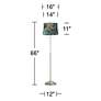 3_360 Lighting Abba 66" High Peacock Print Twin Pull Chain Floor Lamp more views
