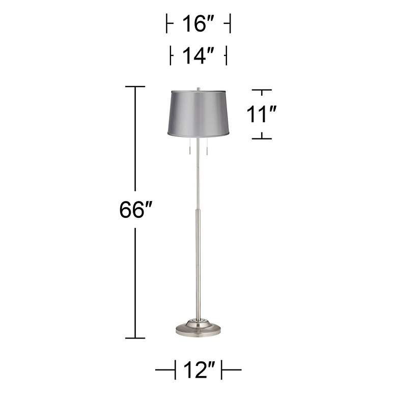 Image 4 360 Lighting Abba 66" High Satin Light Gray Twin Pull Chain Floor Lamp more views