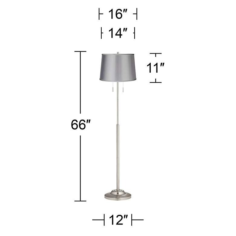 Image 4 360 Lighting Abba 66 inch High Satin Light Gray Twin Pull Chain Floor Lamp more views