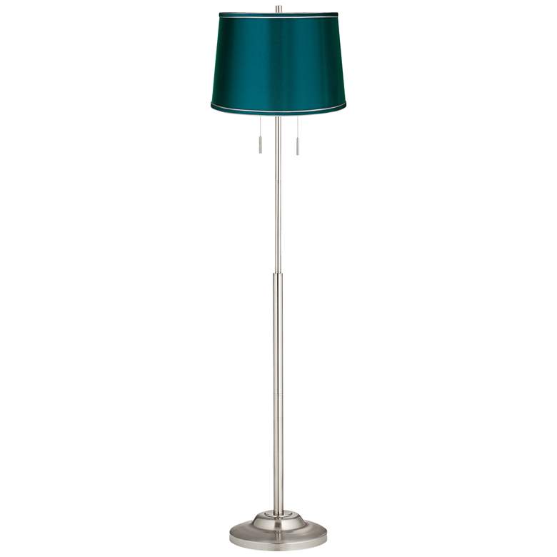 Image 2 360 Lighting Abba 66 inch High Satin Teal Blue Pull Chain Floor Lamp