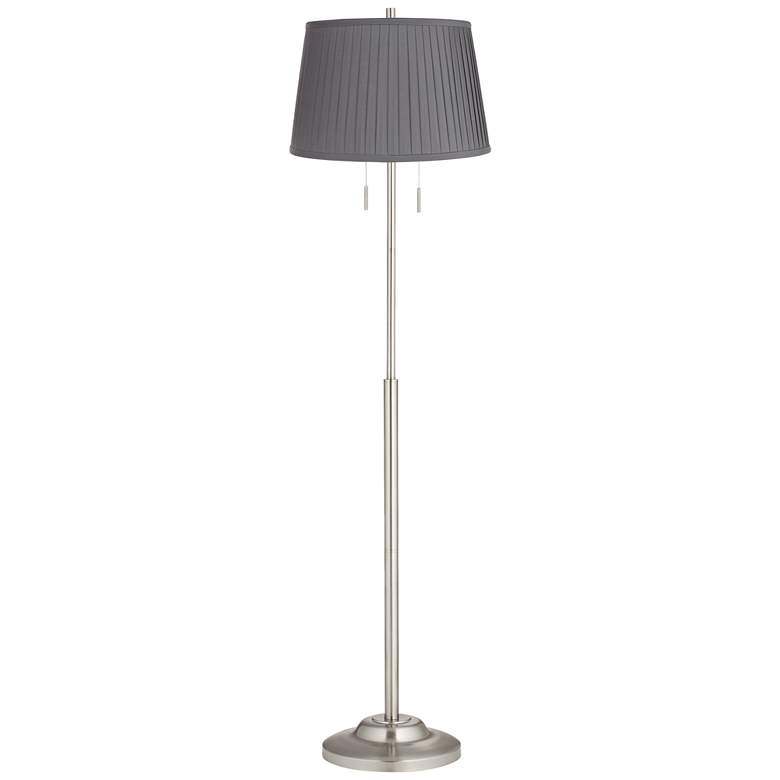 Image 1 360 Lighting Abba 66" High Slate Gray Pleated Shade Floor Lamp