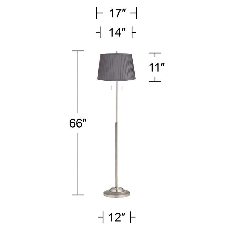 Image 5 360 Lighting Abba 66" High Slate Gray Pleated Shade Floor Lamp more views