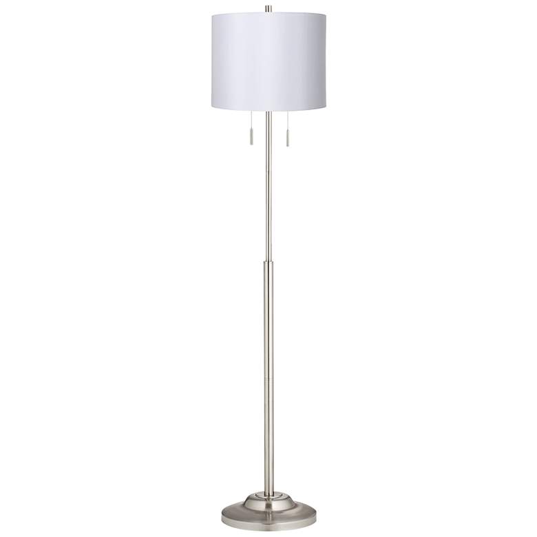 Image 3 360 Lighting Abba 66 inch High White Ivory Twin Pull Chain Floor Lamp