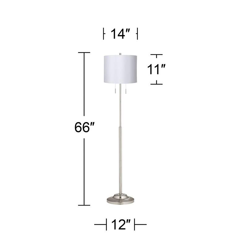 Image 3 360 Lighting Abba 66" High White Ivory Twin Pull Chain Floor Lamp more views
