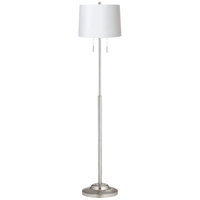 Image 2 360 Lighting Abba 66" High White Shade Twin Pull Chain Floor Lamp