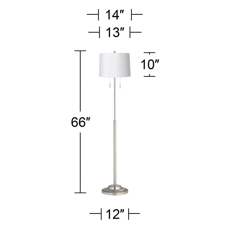 Image 3 360 Lighting Abba 66 inch High White Shade Twin Pull Chain Floor Lamp more views