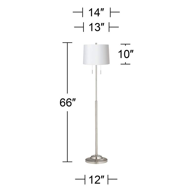 Image 3 360 Lighting Abba 66" High White Shade Twin Pull Chain Floor Lamp more views