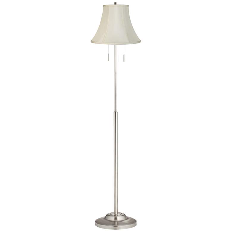 Image 2 360 Lighting Abba 66" Imperial Creme and Nickel Pull Chain Floor Lamp