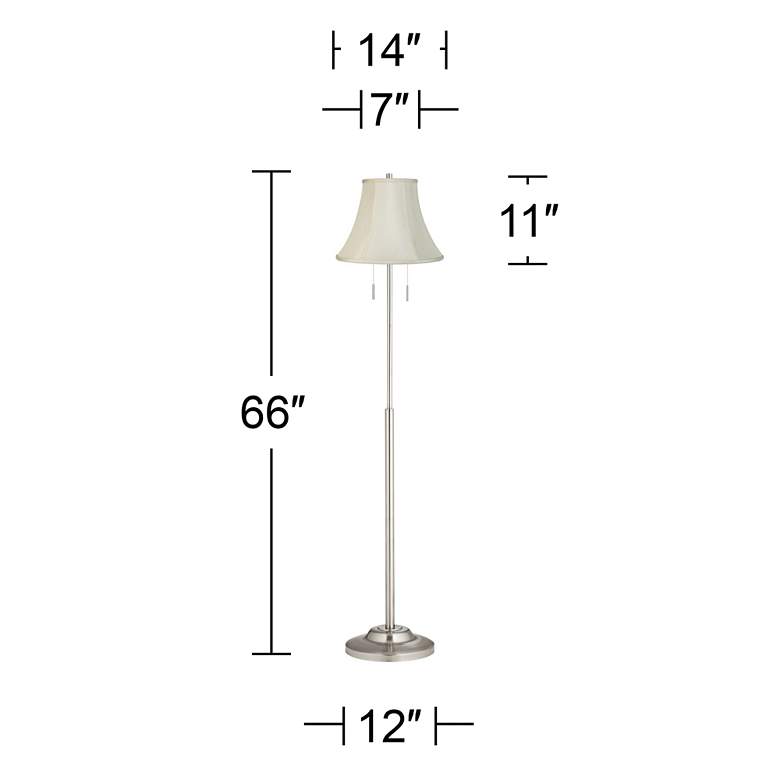 Image 3 360 Lighting Abba 66" Imperial Creme and Nickel Pull Chain Floor Lamp more views