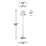 360 Lighting Abba 66" Imperial Creme and Nickel Pull Chain Floor Lamp
