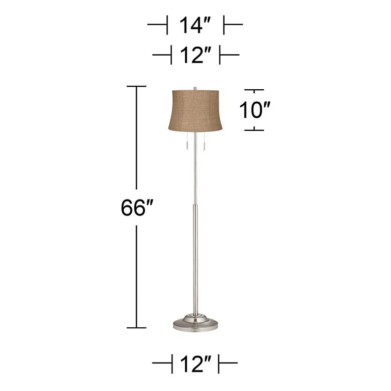 Image 4 360 Lighting Abba 66" Natural Burlap Twin Pull Chain Floor Lamp more views