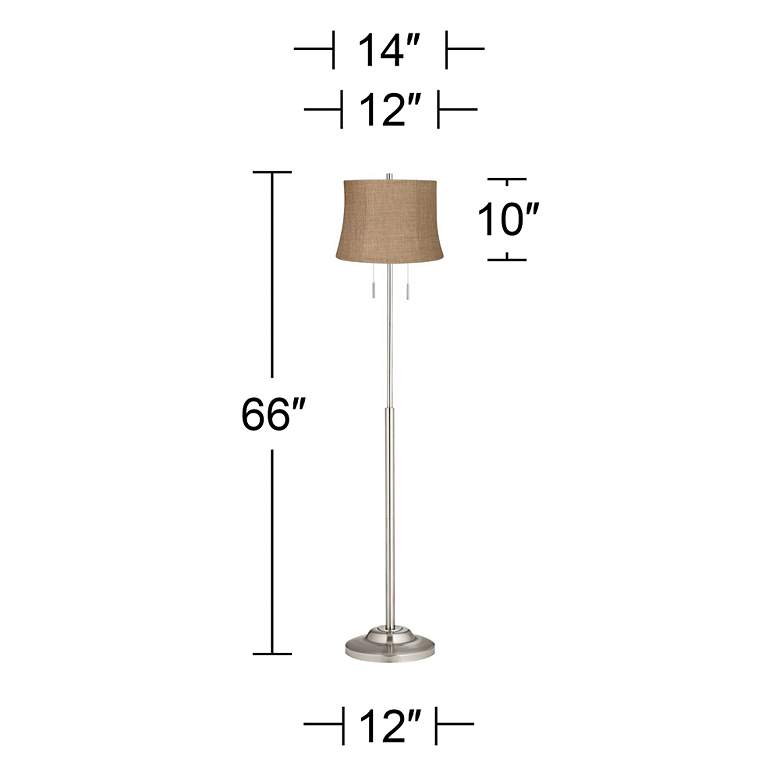 Image 4 360 Lighting Abba 66 inch Natural Burlap Twin Pull Chain Floor Lamp more views