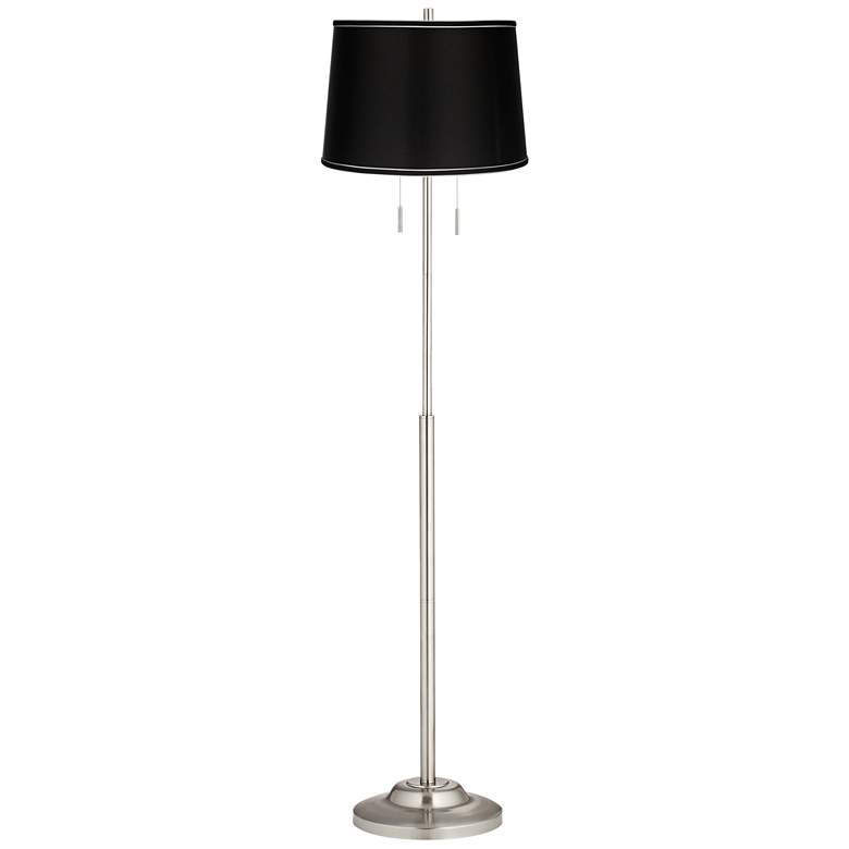 Image 1 360 Lighting Abba 66 inch Satin Black and Nickel Pull Chain Floor Lamp