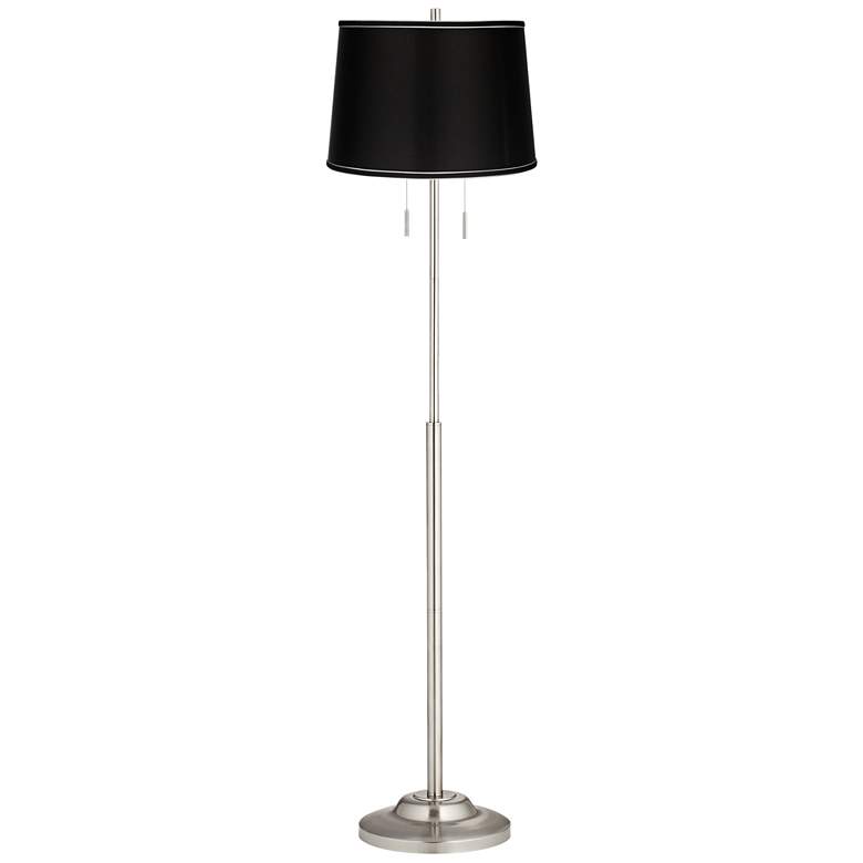 Image 1 360 Lighting Abba 66" Satin Black and Nickel Pull Chain Floor Lamp
