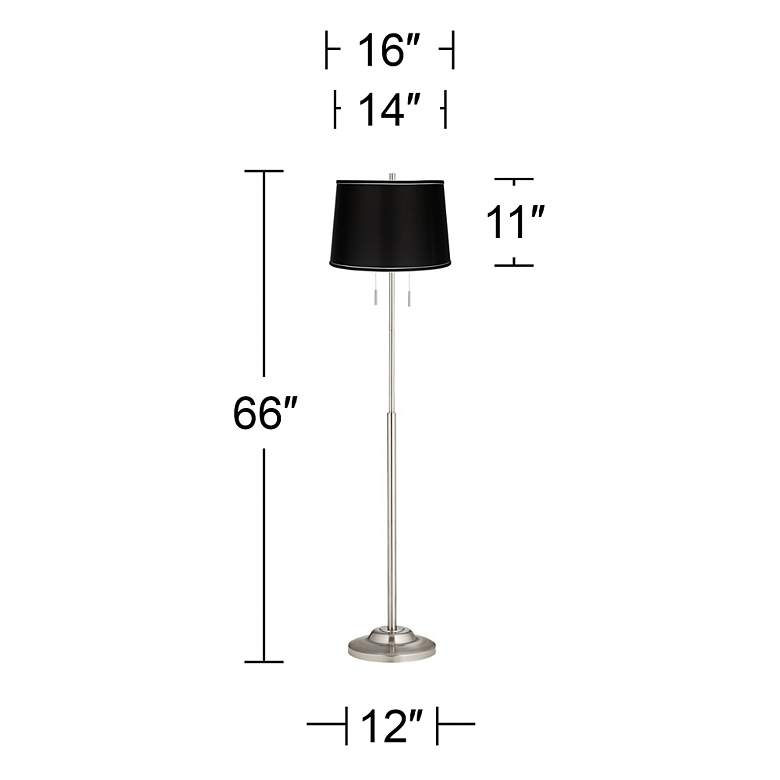 Image 4 360 Lighting Abba 66 inch Satin Black and Nickel Pull Chain Floor Lamp more views