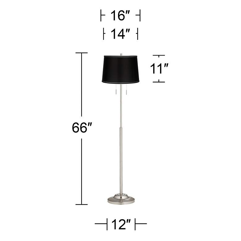 Image 4 360 Lighting Abba 66" Satin Black and Nickel Pull Chain Floor Lamp more views