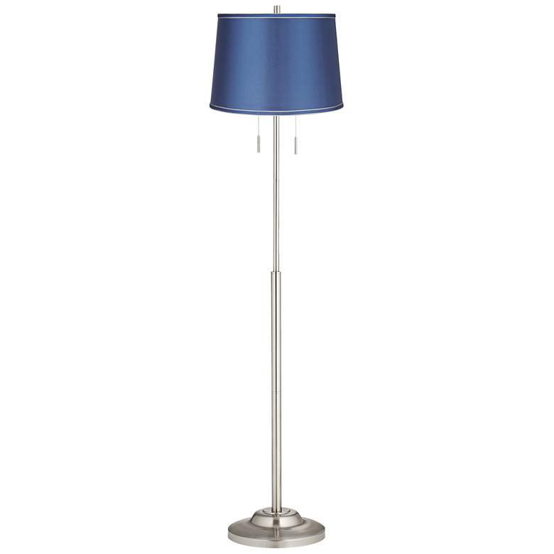Image 2 360 Lighting Abba 66" Satin Blue Modern Pull Chain Floor Lamp