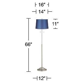 Image3 of 360 Lighting Abba 66" Satin Blue Modern Pull Chain Floor Lamp more views