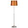 360 Lighting Abba 66" Satin Orange and Nickel Pull Chain Floor Lamp