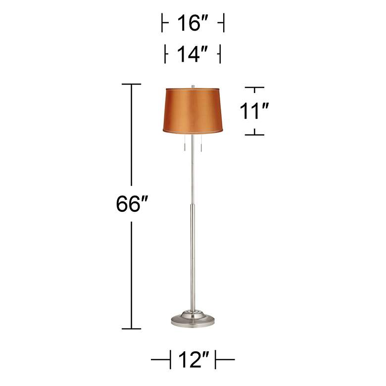 Image 4 360 Lighting Abba 66" Satin Orange and Nickel Pull Chain Floor Lamp more views