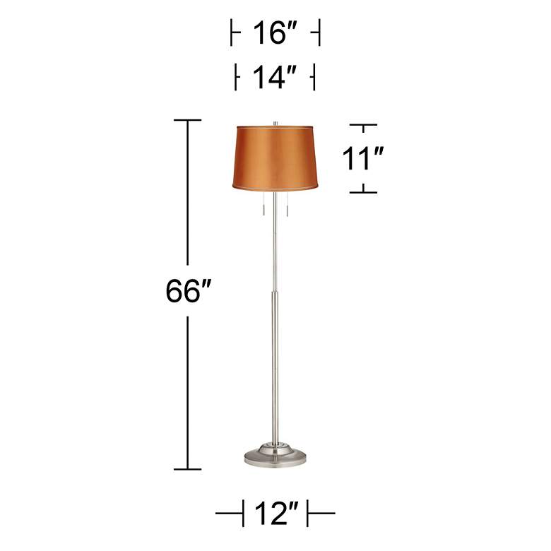 Image 4 360 Lighting Abba 66 inch Satin Orange and Nickel Pull Chain Floor Lamp more views