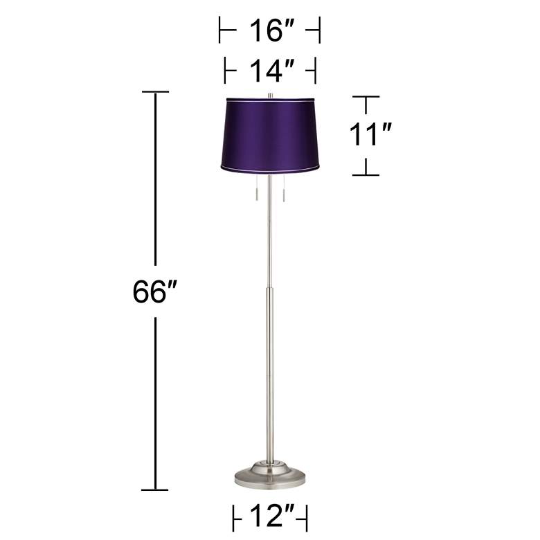 Image 6 360 Lighting Abba 66" Satin Purple and Nickel Pull Chain Floor Lamp more views