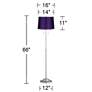 360 Lighting Abba 66" Satin Purple and Nickel Pull Chain Floor Lamp