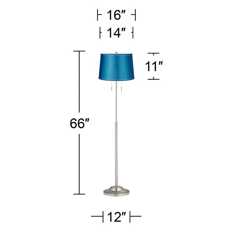 Image 4 360 Lighting Abba 66" Satin Turquoise Twin Pull Chain Floor Lamp more views