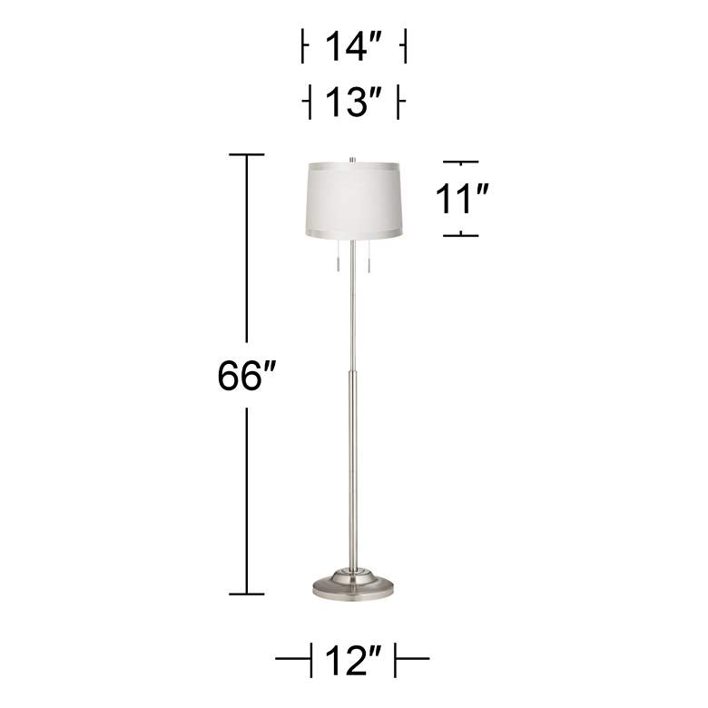 Image 3 360 Lighting Abba 66" White Drum Shade Brushed Nickel Floor Lamp more views