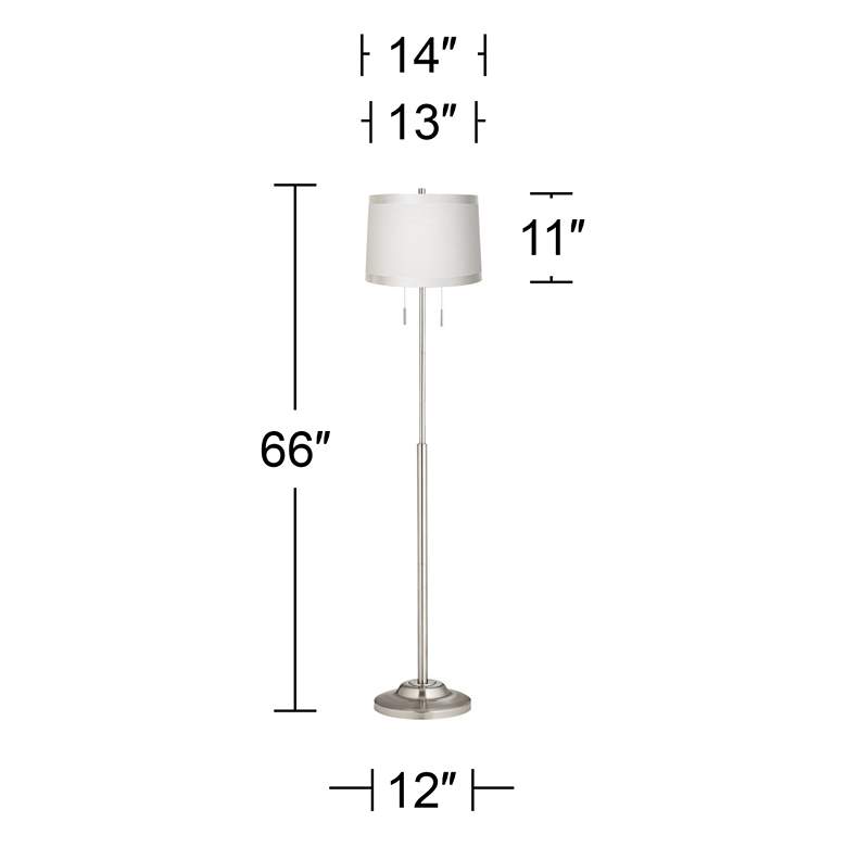 Image 3 360 Lighting Abba 66 inch White Drum Shade Brushed Nickel Floor Lamp more views