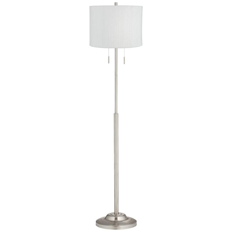 Image 1 360 Lighting Abba 66" White Weave Twin Pull Chain Floor Lamp