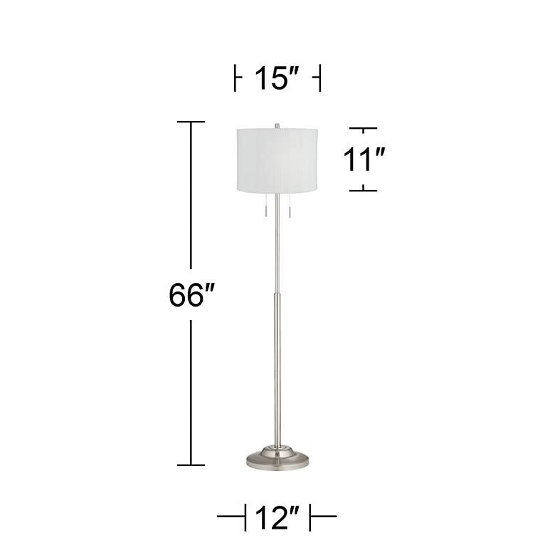 Image 4 360 Lighting Abba 66" White Weave Twin Pull Chain Floor Lamp more views