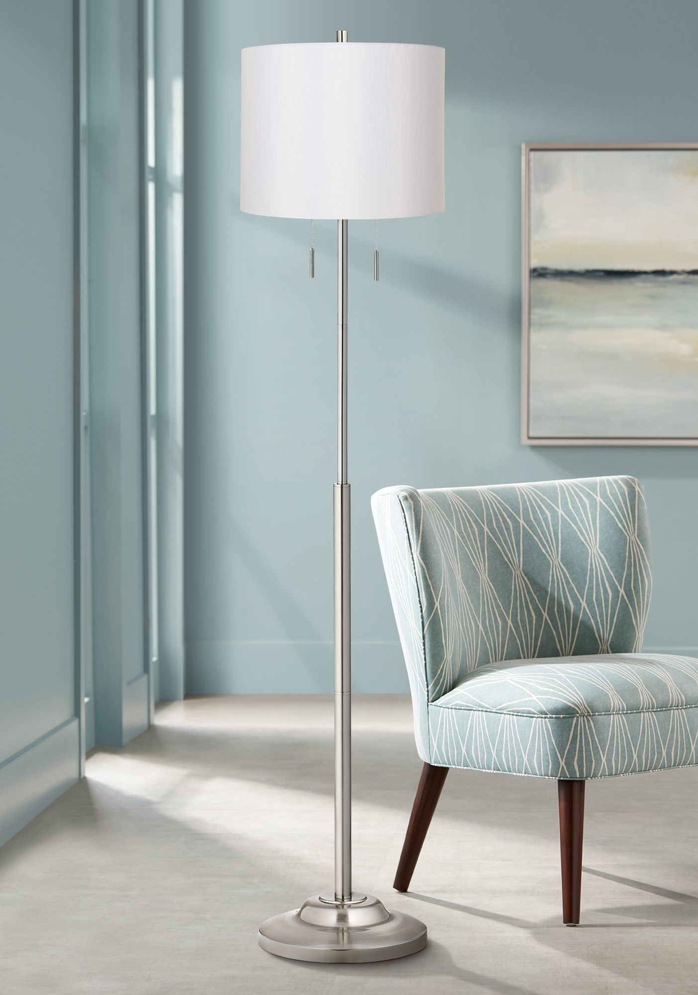 360 Lighting ABBA BASE Brushed Nickel Collection