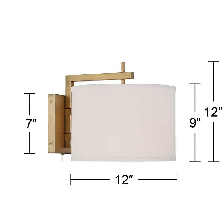 Image 7 360 Lighting Adair 12 inch High Warm Brass Plug-In Wall Lamps Set of 2 more views