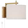 360 Lighting Adair 12" Modern Warm Brass Plug-In Wall Lamp