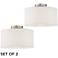 360 Lighting Adams White Fabric Drum Shade Ceiling Lights Set of 2