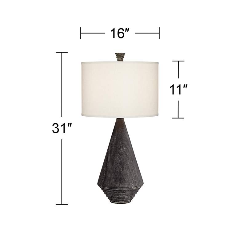 Image 5 360 Lighting Adelis 31" High Textured Black Modern Pyramid Table Lamp more views