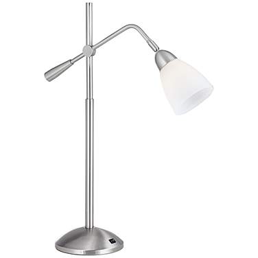 360 Lighting Adjustable Height Modern Brushed Nickel Table Lamp