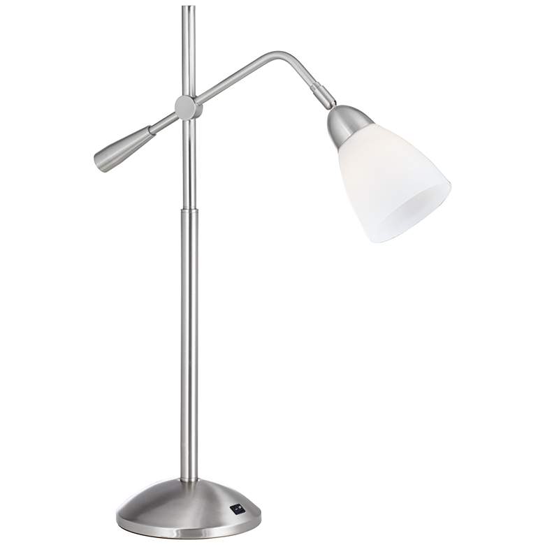 Image 1 360 Lighting Adjustable Height Modern Brushed Nickel Table Lamp