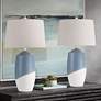 1_360 Lighting Aegean 28" High Coastal Blue Ceramic Table Lamp Set of 2
