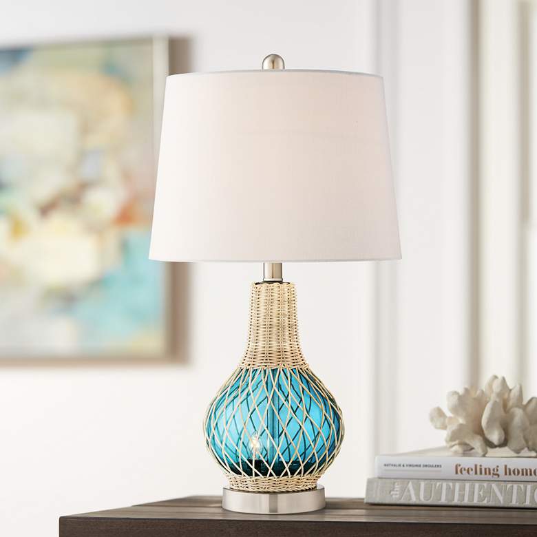 Image 1 360 Lighting Alana 22 3/4 inch Blue Accent Night Light Lamp with Dimmer