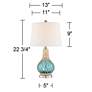360 Lighting Alana 22 3/4" Blue Accent Night Light Lamp with Dimmer
