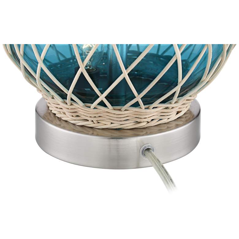 Image 5 360 Lighting Alana Blue Glass and Rope Accent Table Lamp with Night Light more views