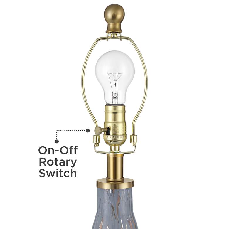 Image 5 360 Lighting Alexia 20" Gold and Blue Glass Table Lamps Set of 2 more views